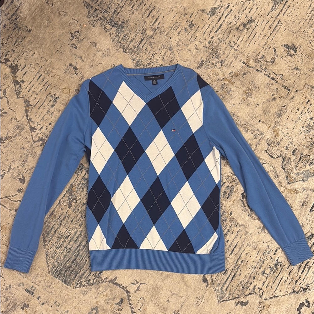 Tommy Hilfiger Blue Argyle Men's Sweater